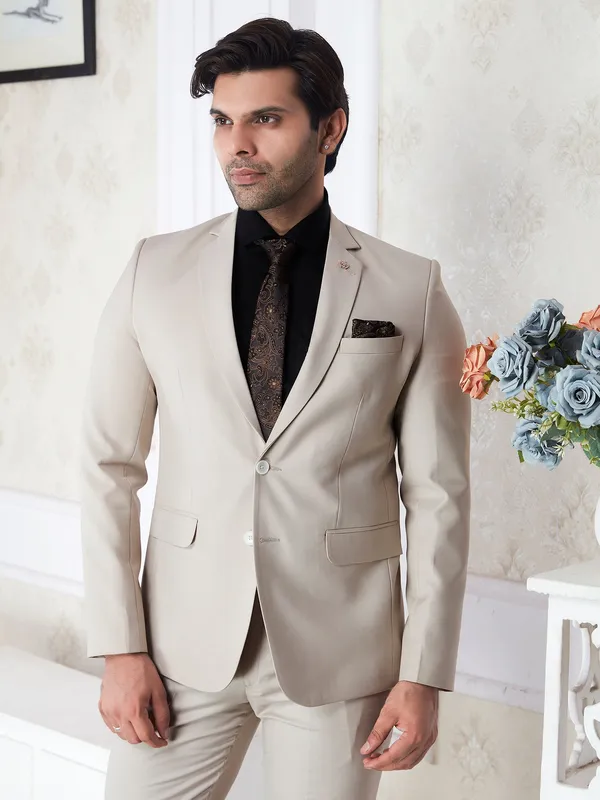 Ivory_Beige_Tr_Men_S_Regular_Fit_Formal_Blazer_Cream_Dry_Clean_Only