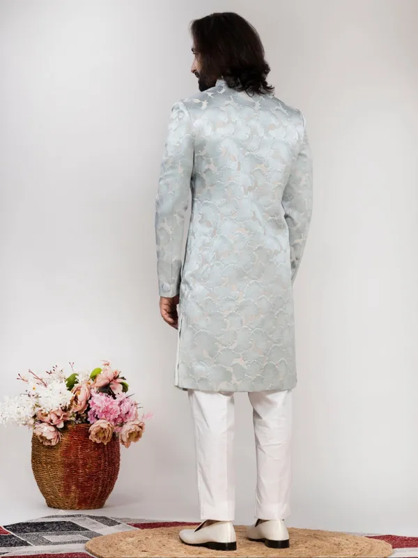 Men_S_Ice_Blue_Jacquard_Sherwani_Regular_Fit_Wedding_Wear