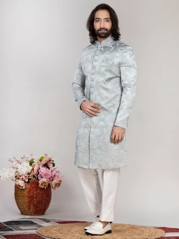 Men_S_Ice_Blue_Jacquard_Sherwani_Regular_Fit_Wedding_Wear