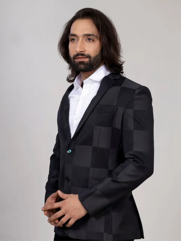 Grey_Green_Checkered_Blazer_For_Men_Premium_Formal_Party_Wear_Grey_Green