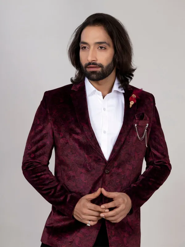 Men_S_Wine_Velvet_Paisley_Party_Wear_Blazer_Burgandy