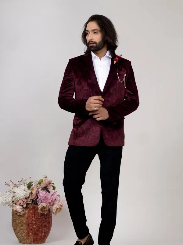 Men_S_Wine_Velvet_Paisley_Party_Wear_Blazer_Burgandy