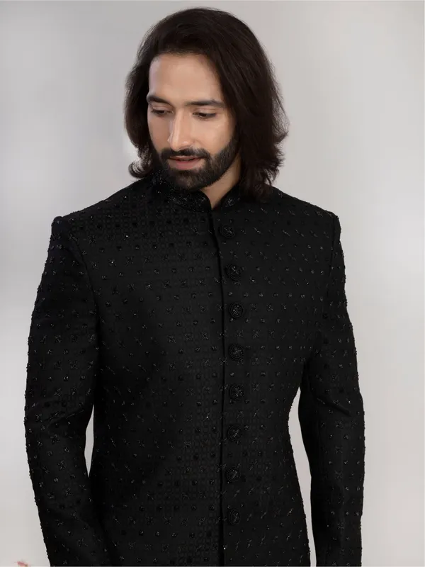 Men_S_Black_Hand_Embroidered_Regular_Fit_Sherwani_Black