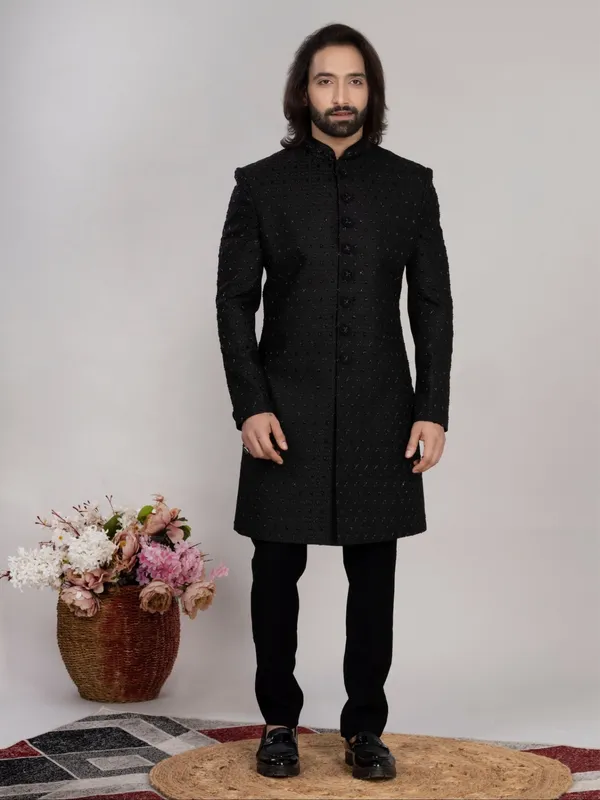 Men_S_Black_Hand_Embroidered_Regular_Fit_Sherwani_Black