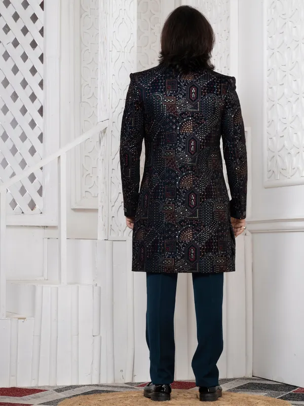Men_S_Teal_Blue_Premium_Velvet_Embroidered_Regular_Fit_Indo_Western_Teal_Blue