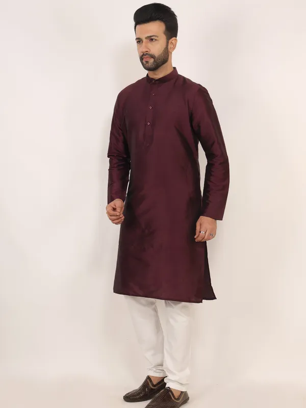 Wine_Kurta_Pajama_Set_Wine