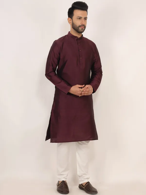 Wine_Kurta_Pajama_Set_Wine