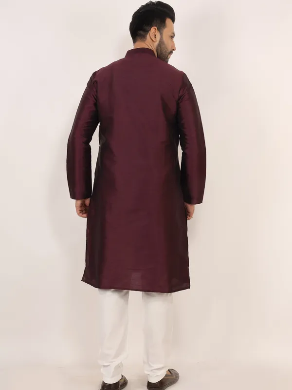 Wine_Kurta_Pajama_Set_Wine