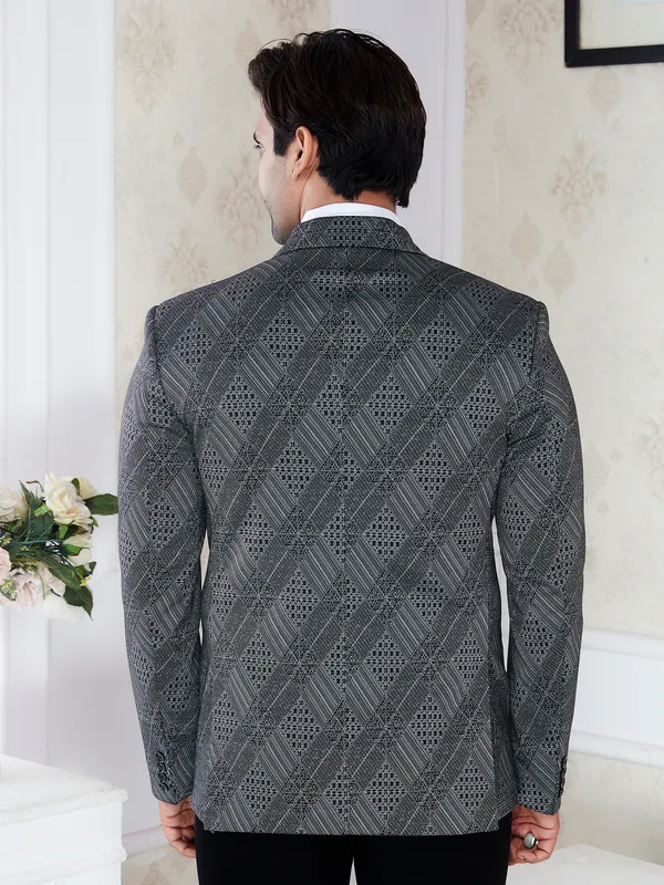 Charcoal_Grey_Knitted_Lycra_Regular_Fit_Formal_Blazer