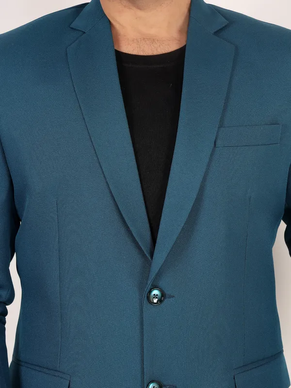 Teal_Blue_Matty_Regular_Fit_Single_Breasted_Blazer