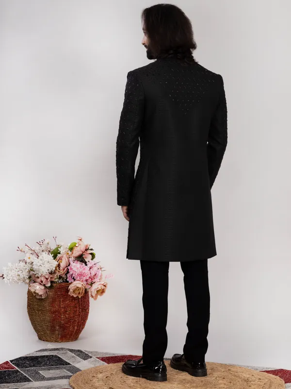 Men's_Black_Hand_Embroidered_Regular_Fit_Sherwani