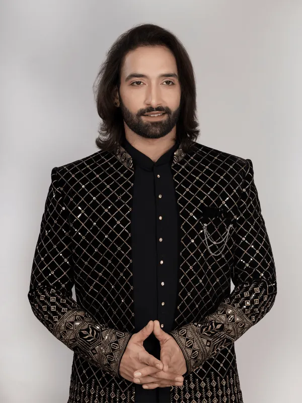 Black_Premium_Embroidered_Indo-Western