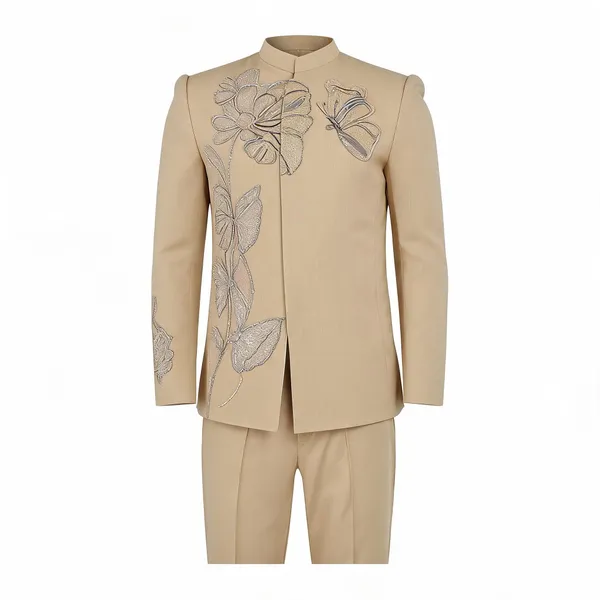 White_Silk_Geometric_Embroidered_Regular_Fit_Sherwani_Set_For_Men