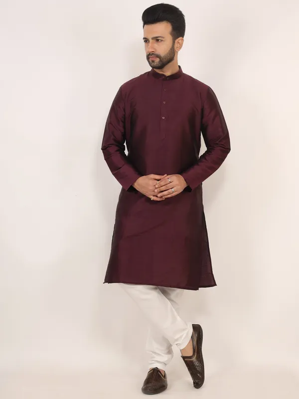 Wine_Kurta_Pajama_Set