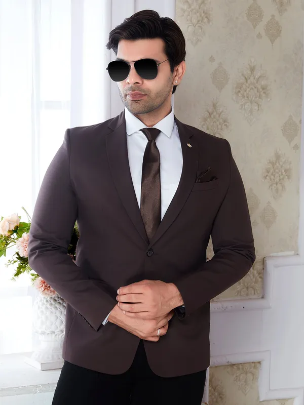Coffee_Brown_Men's_Regular_Fit_TR_Formal_Blazer