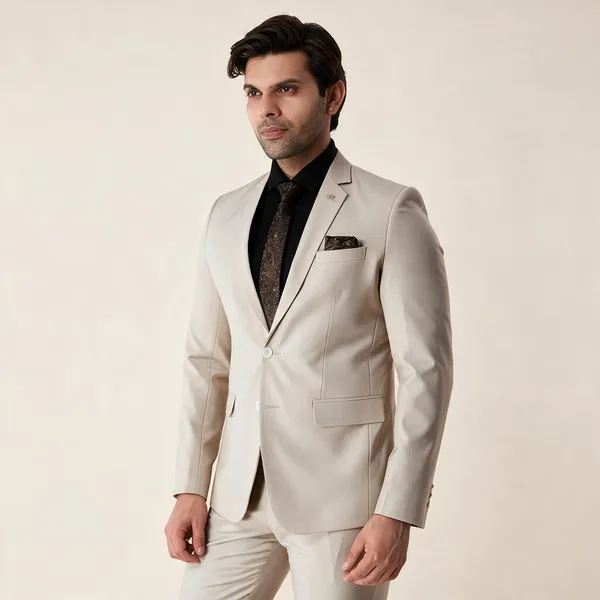 Ivory_Beige_Terrycloth_Regular_Fit_Formal_Blazer_For_Men