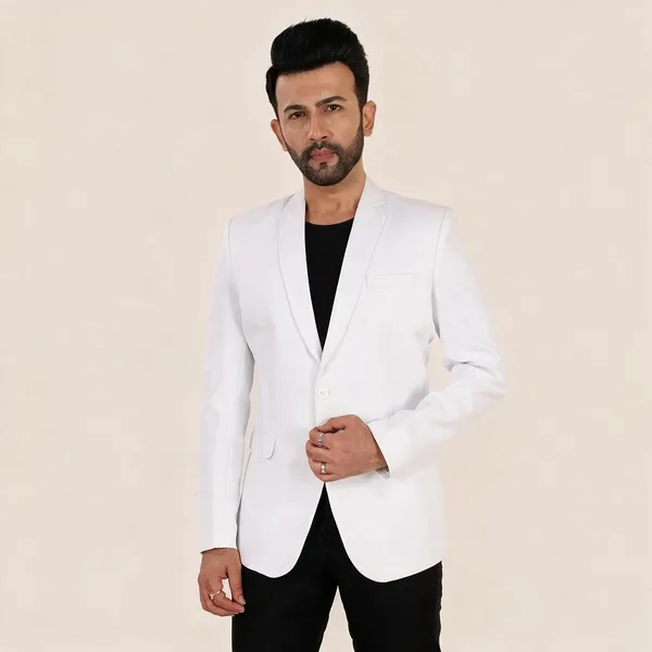 White_Polyester_Regular_Fit_Single_Breasted_Blazer_For_Men