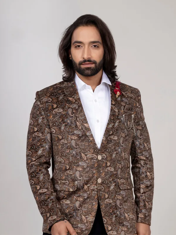 Men's_Brown_Paisley_Printed_Regular_Fit_Party_Blazer