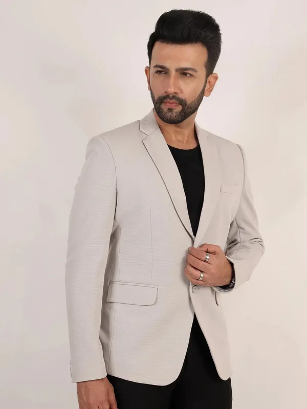Dusty_Light_Grey_Textured_Formal_Blazer