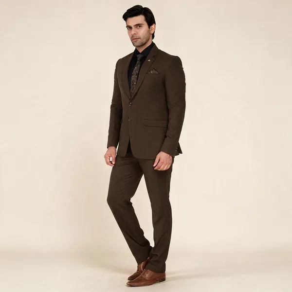 Dark_Brown_Terrycloth_Regular_Fit_Formal_Blazer_For_Men