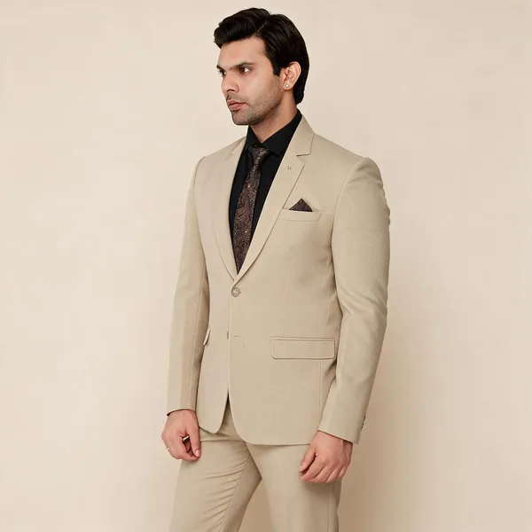 Beige_Terrycloth_Regular_Fit_2-Piece_Jodhpuri_Suit_For_Men