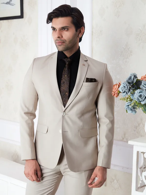 Ivory_Beige_Terrycloth_Regular_Fit_2-Piece_Jodhpuri_Suit_For_Men