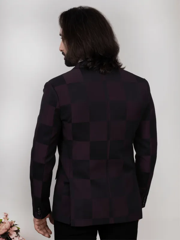 Wine_Black_Windowpane_Check_Regular_Fit_Blazer_For_Men