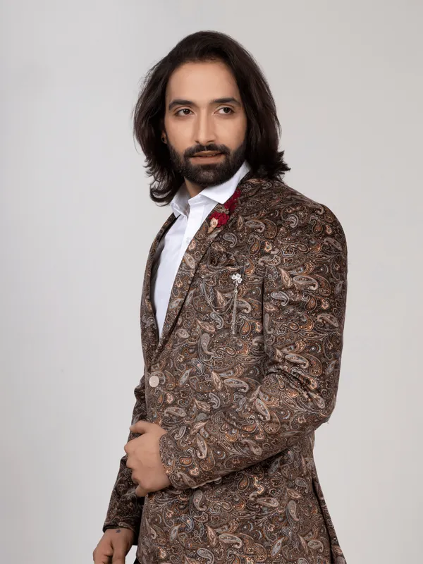Brown_Paisley_Printed_Regular_Fit_Blazer_For_Men