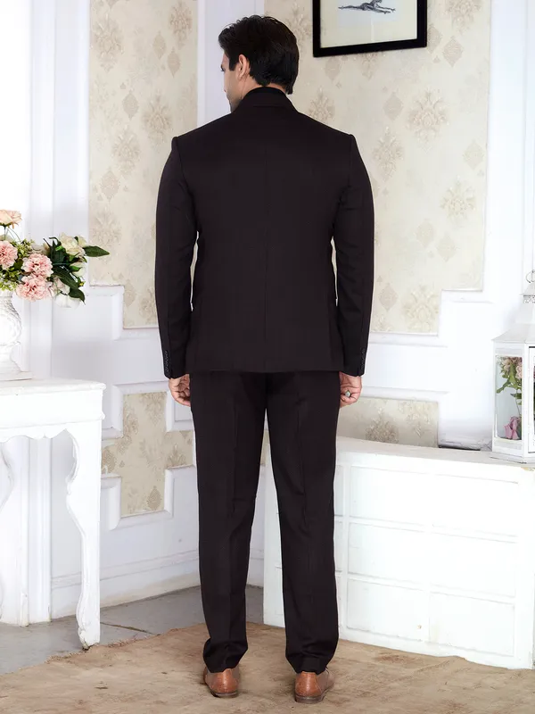 Dark_Brown_Regular_Fit_Textured_2-Piece_Suit_For_Men