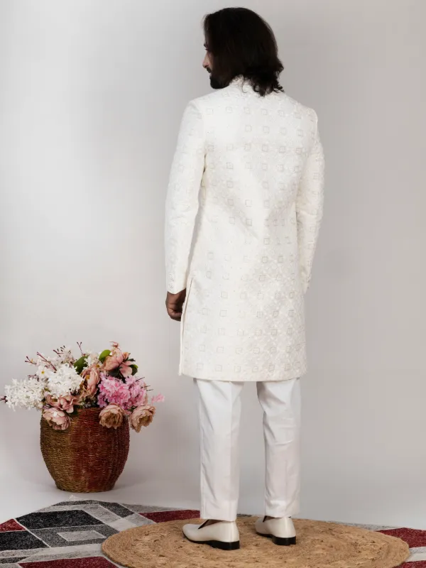 White_Embroidered_Sherwani_Set_with_Pajama_&_Mojri_for_Men