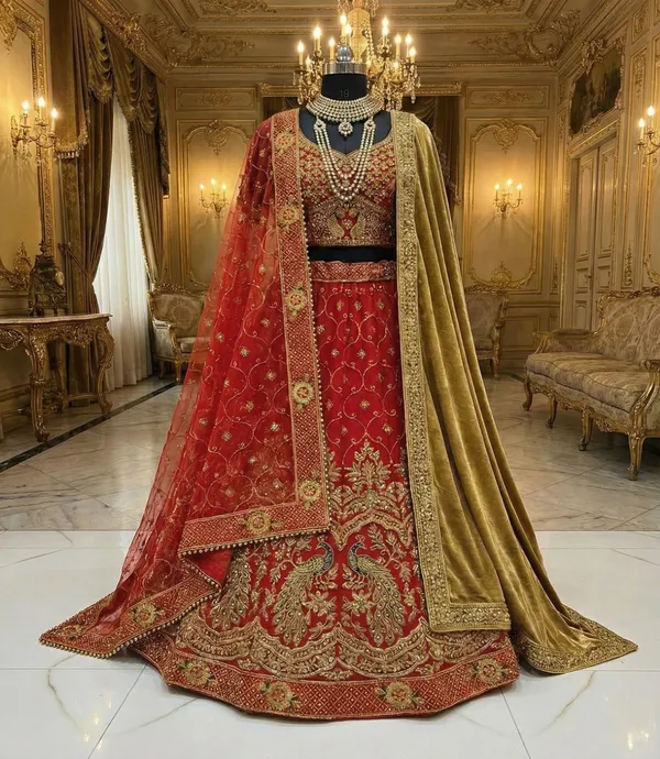 Red_Net_Gold_Zari_Thread_Embroidered_Bridal_Dupatta_For_Women