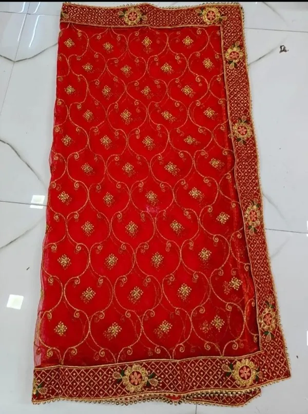 Red_Net_Gold_Zari_Thread_Embroidered_Bridal_Dupatta_For_Women