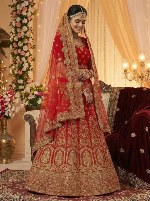 Red_Net_Heavy_Embroidered_Moti_Border_Bridal_Dupatta_For_Women