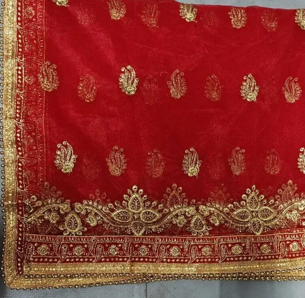 Red_Net_Heavy_Embroidered_Moti_Border_Bridal_Dupatta_For_Women