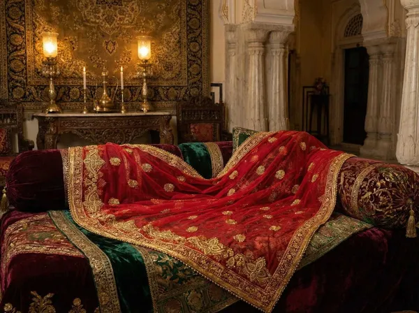 Red_Net_Heavy_Embroidered_Moti_Border_Bridal_Dupatta_For_Women