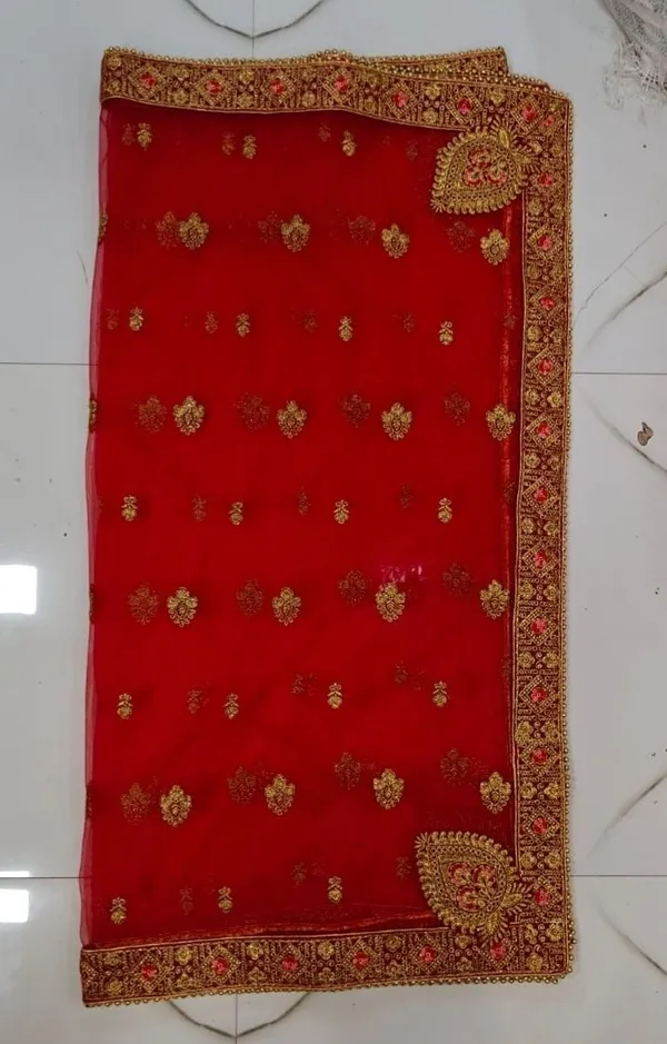 Red_Net_Embroidered_Heavy_Lace_Bridal_Dupatta_For_Women