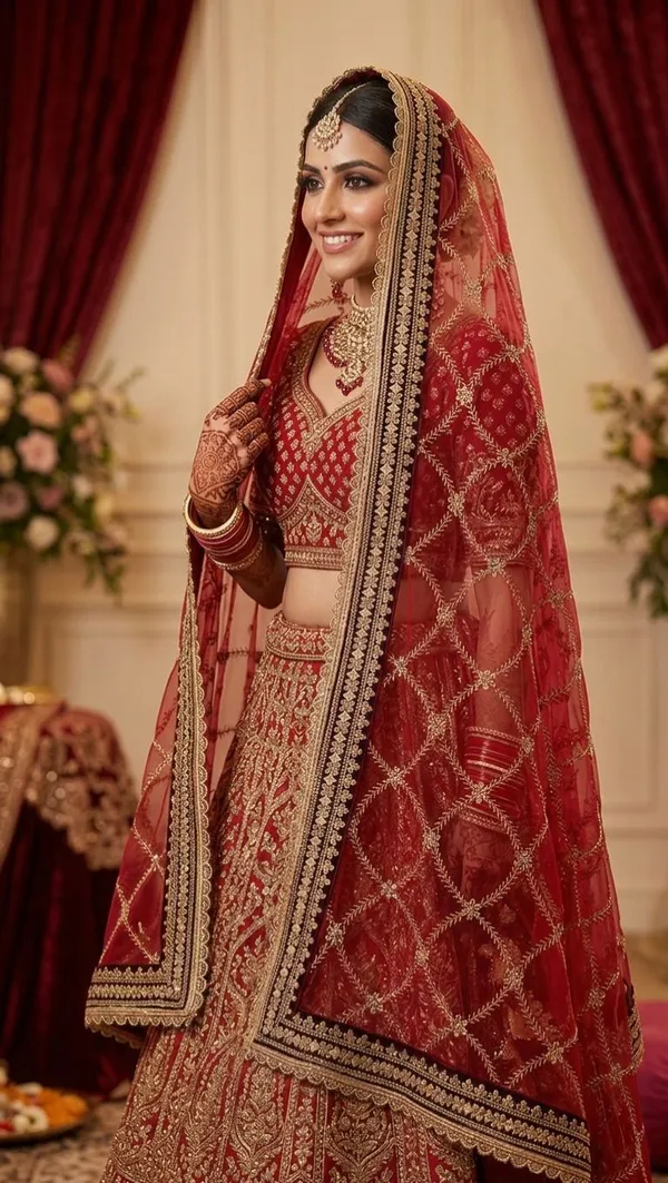 Maroon_Net_Zari_Stone_Embroidered_Bridal_Dupatta_For_Women