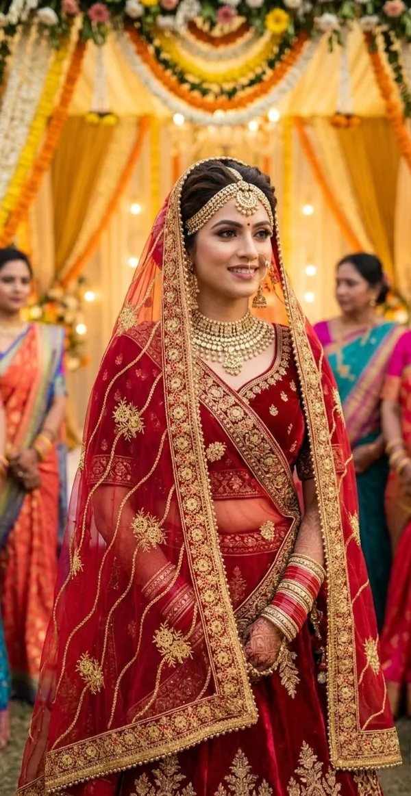 Red_Net_Heavy_Gold_Embroidered_Bridal_Dupatta_For_Women