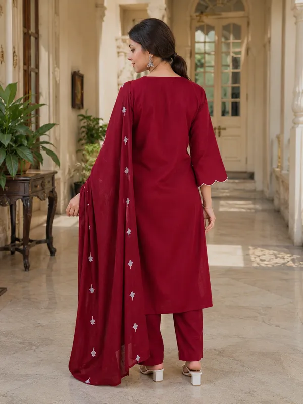 Maroon_Cotton_Straight_Printed_Kurta_Set_For_Women