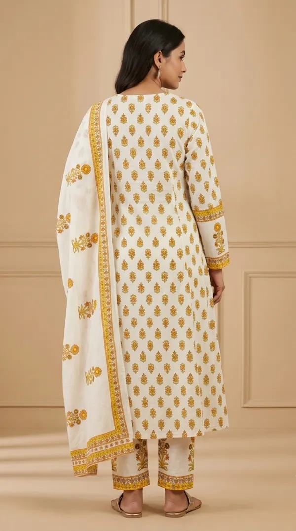 Yellow_Cotton_Straight_Yellow_Floral_Print_Kurti_Set_For_Women