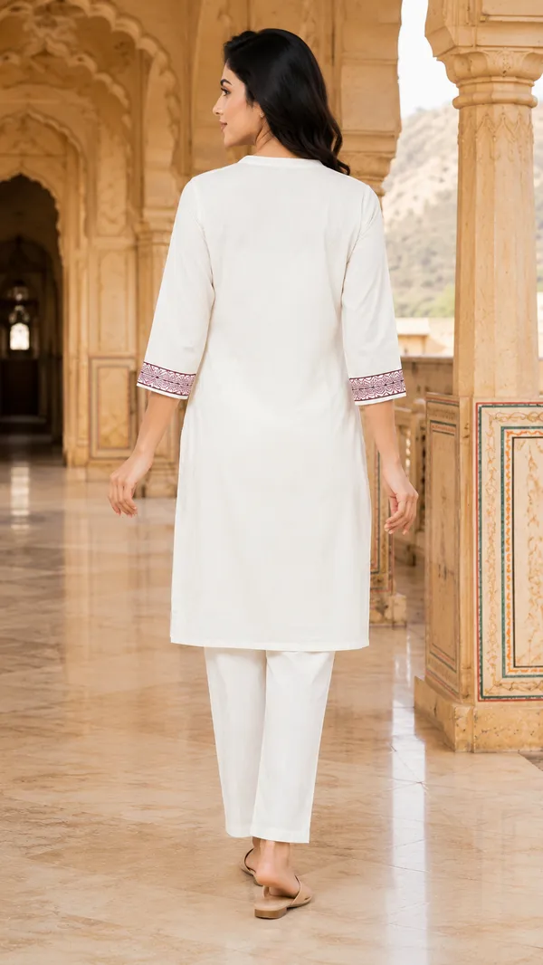 White_Cotton_Straight_Floral_Printed_Kurta_Co-Ord_Set_For_Women
