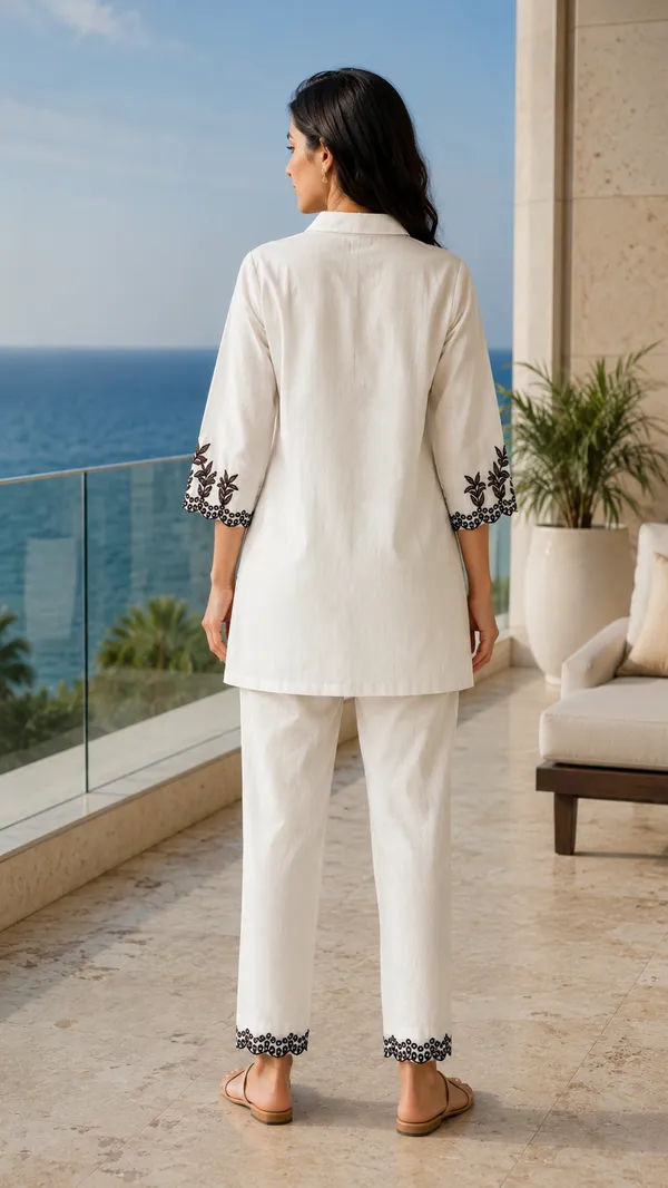 White_Cotton_Straight_Embroidered_Kurta_Co-Ord_Set_For_Women
