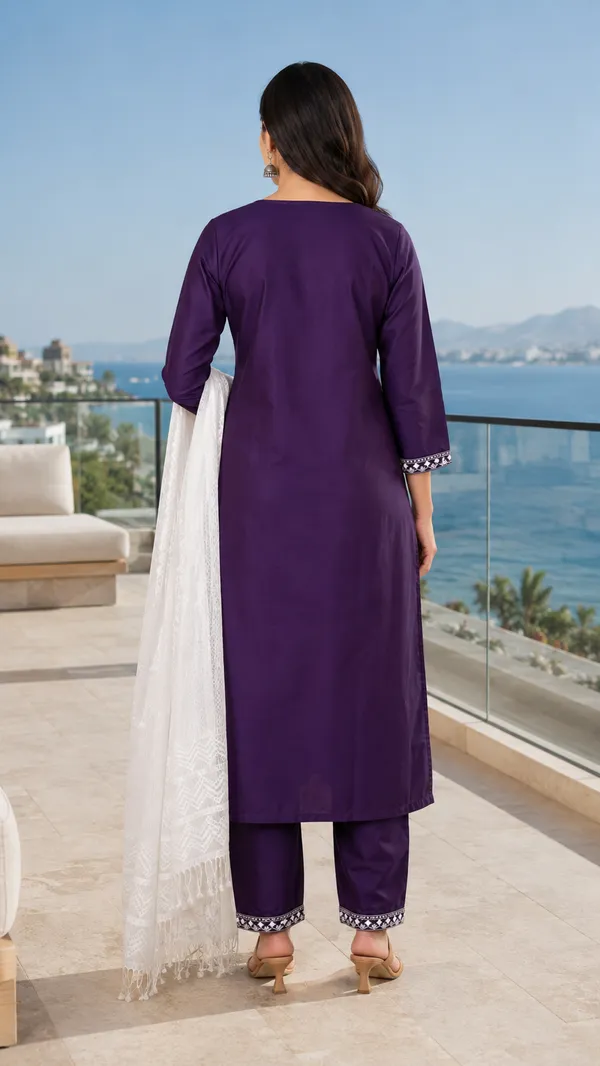 Purple_Silk_Straight_Embroidered_Kurta_Set_For_Women