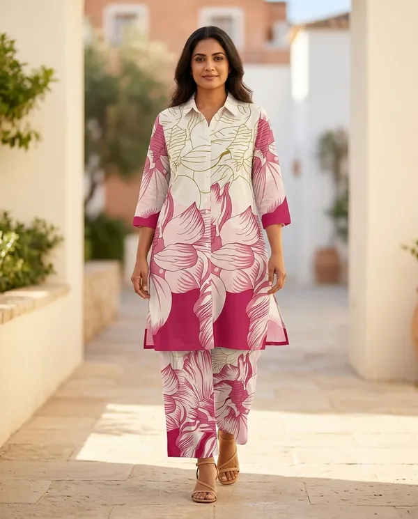 Pink_Cotton_Straight_Printed_Kurta_Co-Ord_Set_For_Women
