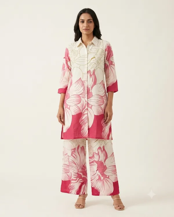 Pink_Cotton_Straight_Printed_Kurta_Co-Ord_Set_For_Women