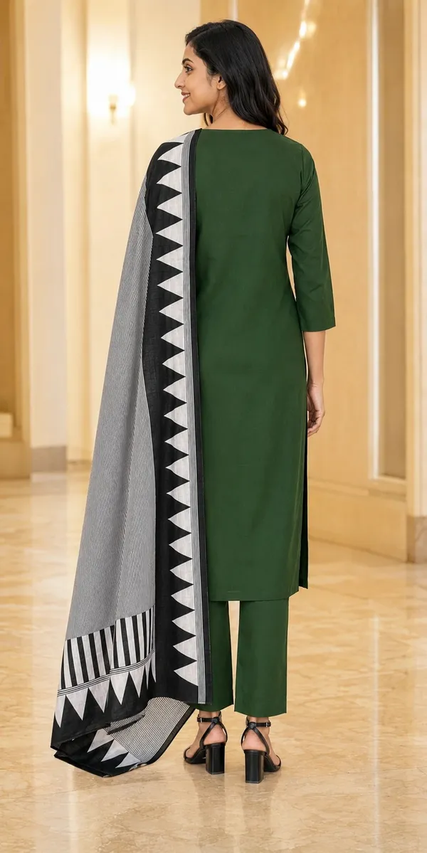 Green_Cotton_Straight_Embroidered_Kurti_Set_For_Women
