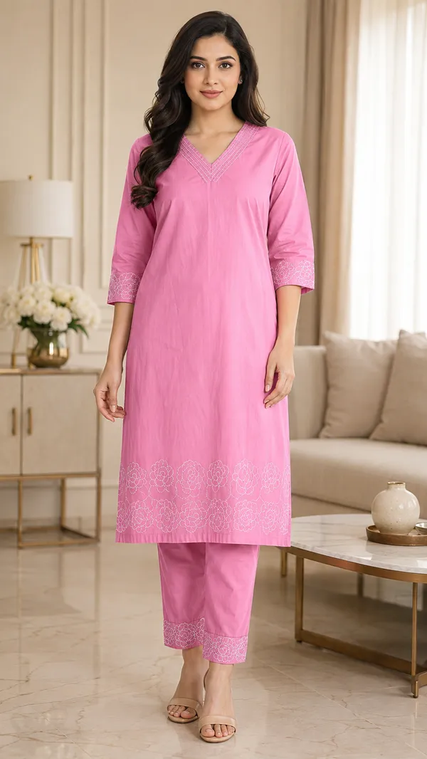 Pink_Cotton_Straight_Embroidered_Kurta_Co-Ord_Set_For_Women