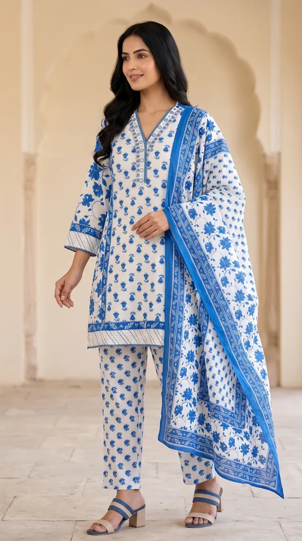 Blue_Cotton_Straight_Printed_Kurta_Set_For_Women