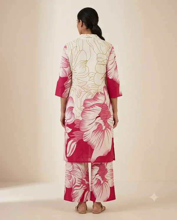 Pink_Cotton_Straight_Printed_Kurta_Co-Ord_Set_For_Women