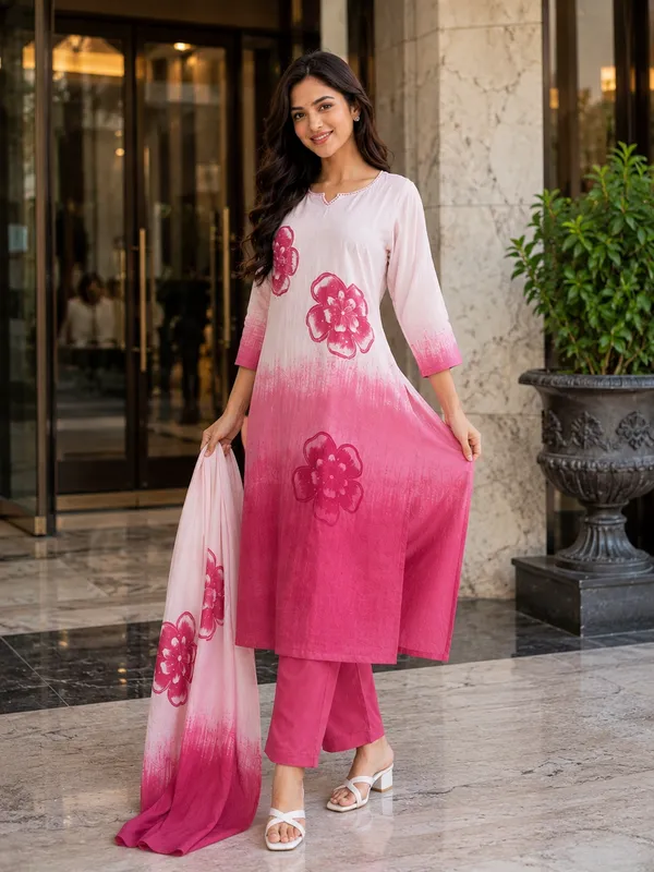 Pink_Cotton_Straight_Printed_Kurta_Set_For_Women